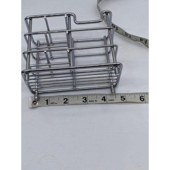 Metal Toothpaste & Toothbrush Holder For Bathroom Sliver Tone - Picture 6 of 9